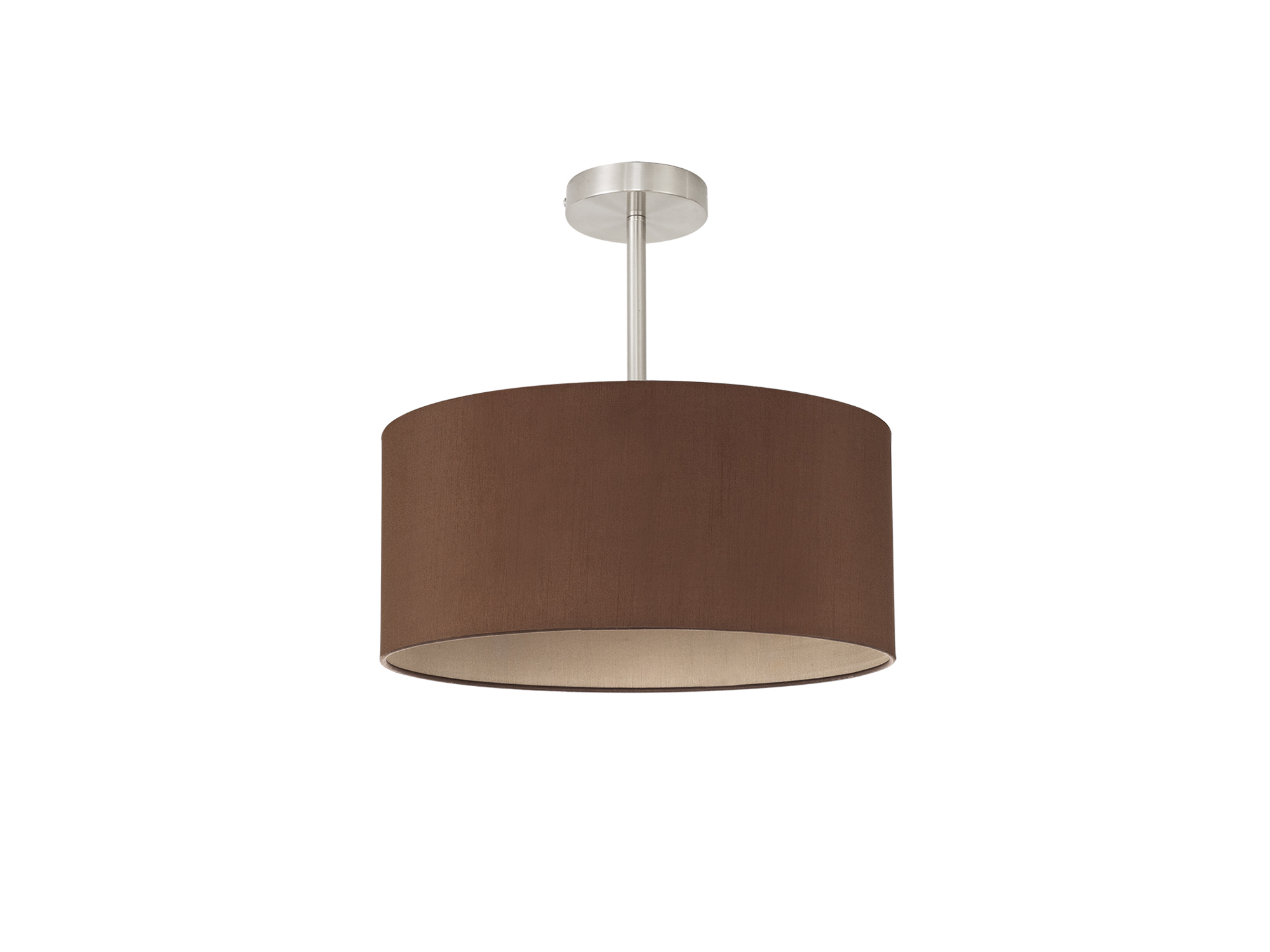 Baymont 40cm Semi Flush 1 Light Satin Nickel, Raw Cocoa/Grecian Bronze DK0250  Deco Baymont